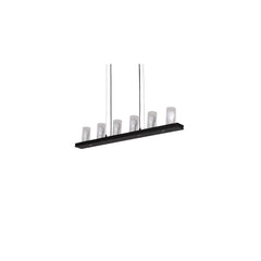 6 Light 44" Wide Pillar Candle Linear Pendant