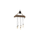 6-lichts 112 cm brede lineaire hanglamp voor taps toelopende kaarsen