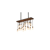 22 Light 48" Wide Wood Linear Pendant