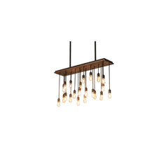22 Light 48" Wide Wood Linear Pendant
