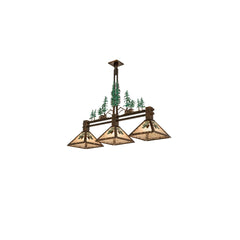 3 Light 45" Wide Abstract Linear Pendant