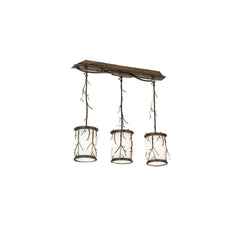 3 Light 33" Wide Abstract Linear Pendant