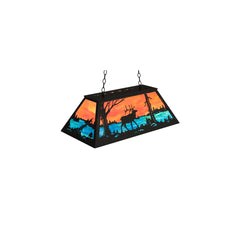 6 Light 33" Wide Billiard Linear Pendant