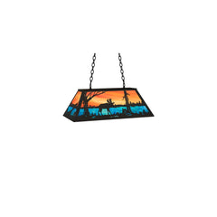 6-lichts 33" brede lineaire biljart hanglamp