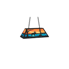 6-lichts 33" brede lineaire biljart hanglamp