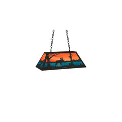 6-lichts 33" brede lineaire biljart hanglamp