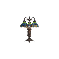 Tiffany Hanginghead Dragonfly 3 Light 23" Tall Buffet Table Lamp