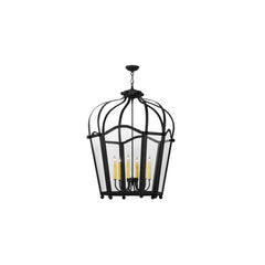 6 Light 33" Wide Taper Candle Pendant