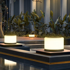 Round Acrylic Waterproof White LED Modern Solar Lights Outdoor Garden Lights