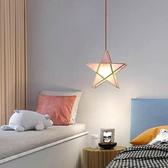 Double Star Shaped Kitchen Pendant Lights Copper Glass Pendant Lighting