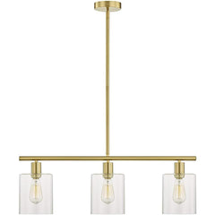 Linear 3 Lantern Vintage Pendant Lighting Metal Glass LED Kitchen Lighting