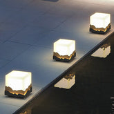 Outdoor Fence Post Light Solar Waterproof LED Mountains Peaks Landscape Decorative Lighting