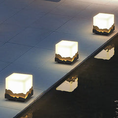 Outdoor Fence Post Light Solar Waterproof LED Mountains Peaks Landscape Decorative Lighting