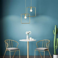 Metal Black and Gold Pendant Light Rounded Square Pendant Lighting