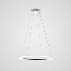 LED Circular Sturdy Modernistic Brushed Nickel Pendant Light With Remote Controller