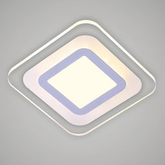 Flat Flush Mount Ceiling Fixture Light with 1 Ambient LED Light Bulb