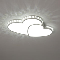 Two Heart Shaped Flush Mount Ceiling Light Dimmable Lamp 1 Bulb