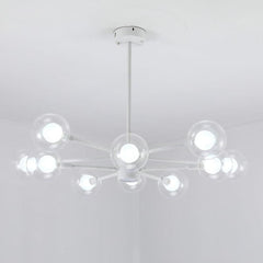 10-light Glass LED White Contemporary Chandeliers Hanging Lamp Pendant Light