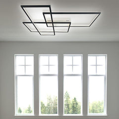 Rectangular Hybrid Modern Flush Mount Ceiling Light With 1 Central LED Light