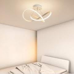 White Flush Mount Ceiling Light Cord Ribbon Adjustable Dimmable Light