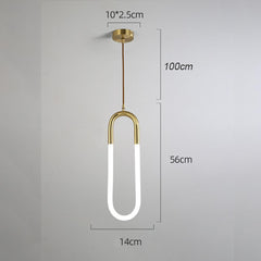 Rounded Rectangle LED Modern Island Lights Hanging Lamp Pendant Light