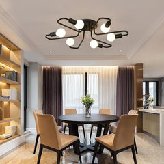 Linear Metal Flower Shaped LED Modern Flush Mount Lighting Ceiling Lights