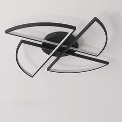 Geometric Flush Mount Ceiling Light 4 Semi Circle Metal LED Light