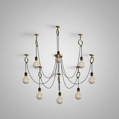 Industrial Spider Gasolier Chandelier