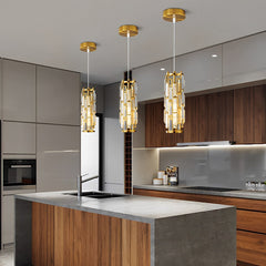 1 Pc Creative Iron Crystal Glass Industrial Style Chandelier Pendant Lights