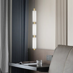 1/2/3 Heads Acrylic Cylinder Pendant Lights: Modern Hanging Lamp in Gold/Black