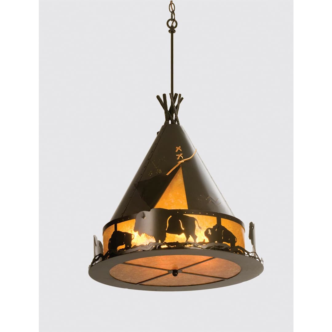 4 Light 24" Wide Pendant with Handmade Shade