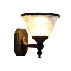 1-Light Black LED Dusk to Dawn Solar Outdoor Wall Light