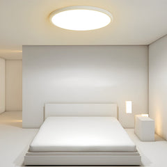 16'' Modern LED Geometric Circle Black Flush Mount Ceiling Lights with Black White Edge