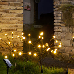 2 Pack Solar Firefly Lights 8LED Starburst Swaying Waterproof Outdoor Garden Landascape Lighting