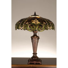 Tropische Vintage Glas-in-lood / Tiffany Tafellamp uit de Byzantijnse & Tahitiaanse Collectie