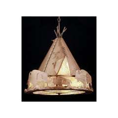 3 Light 24" Wide Pendant with Handmade Shade