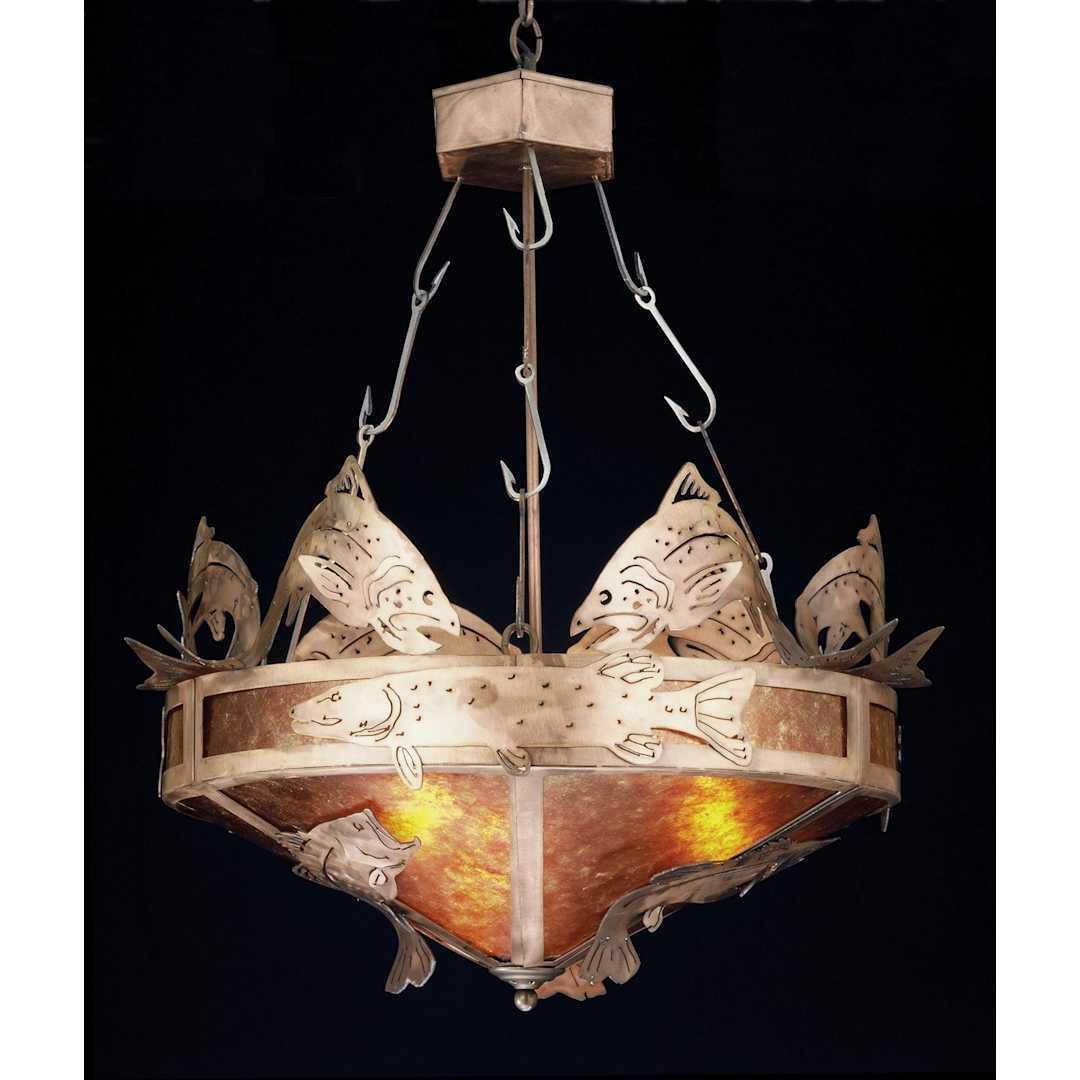 3 Light 32" Wide Pendant with Handmade Shade