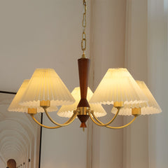 3 Lights Pleated Lampshade 12W LED Nordic Chandelier Pendant Light