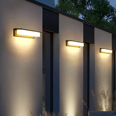 Minimalist Rectangular Waterproof LED Modern Solar Wall Lamp Exterior Lights