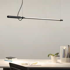 47.2-in Minimalist Black Acrylic Linear LED Pendant Light