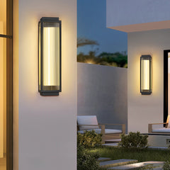 Rectangular Strip Waterproof LED Black Modern Outdoor Wall Lights
