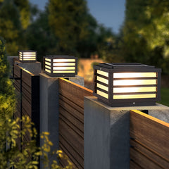 Modern Solar LED Fence Cap Post Lights for Pretty Fence Post Lighting