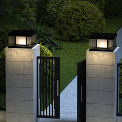 Waterproof IP65 LED Glass Acrylic Black Modern Solar Fence Post Lights