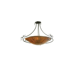 3 Light 30" Wide Pendant with Handmade Shade