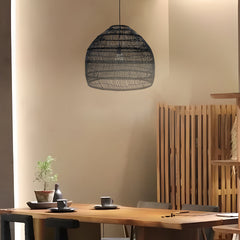 15.7-/19.7-Inch W Rattan Woven Dome Pendant Light