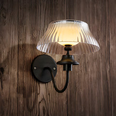 Black Metallic Arm Solar Outdoor Wall Light - Adjustable Acrylic Shade