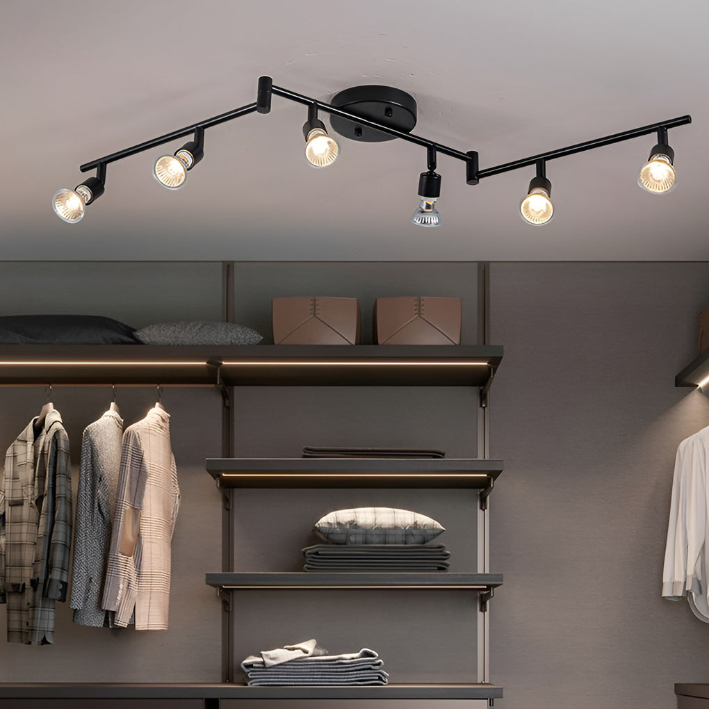 Verstelbare IJzeren GU10 Lamp Zwart Scandinavische Plafondlampen Opbouwverlichting