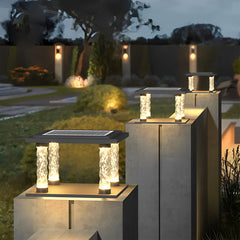 Bubbles Lamppost Square Waterproof LED Modern Solar Post Caps Lights