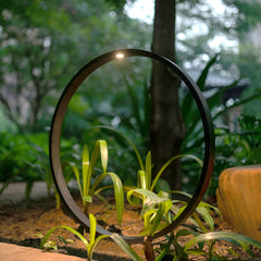 Minimalist Circle Design Waterproof LED Black Modern Pathway Lights