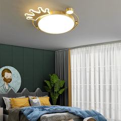 Ronde Cartoon Kroontjes Drie Staps Dimmen Koper Moderne Plafondlamp Armatuur